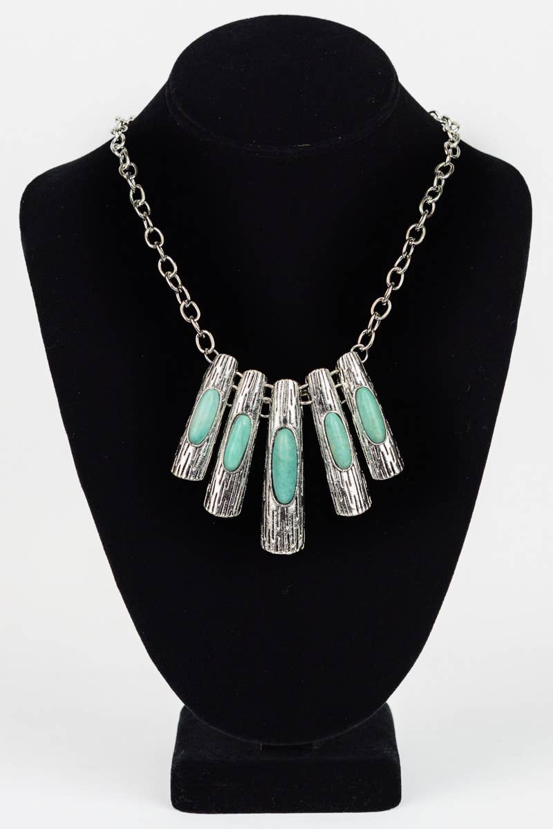 Five Piece Turquoise Pendant Necklace