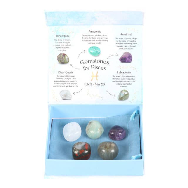 Pisces Zodiac Crystal Tumblestone Set