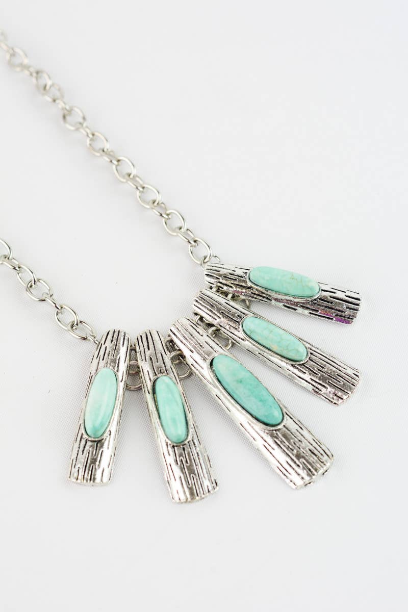 Five Piece Turquoise Pendant Necklace