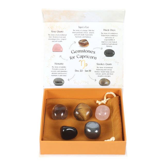 Capricorn Zodiac Crystal Tumblestone Set