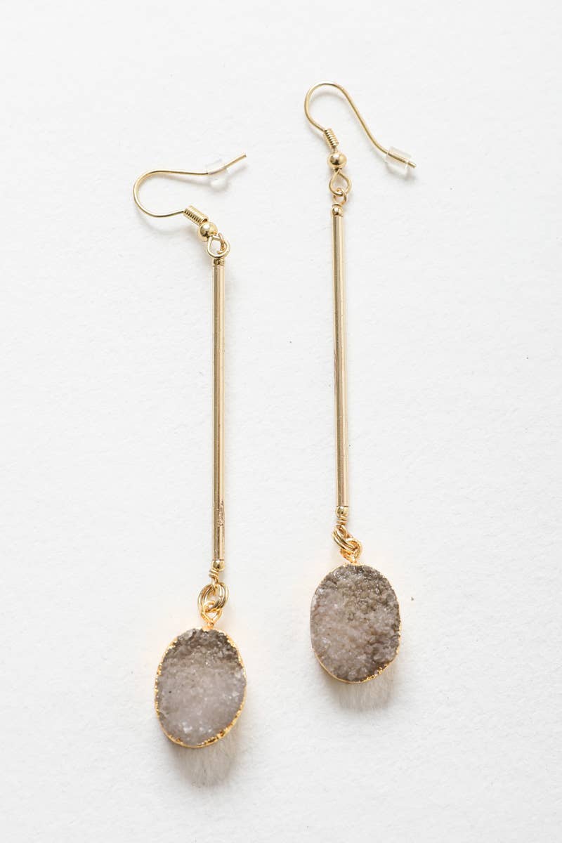 Crystal Gemstone Drop Statement Earrings