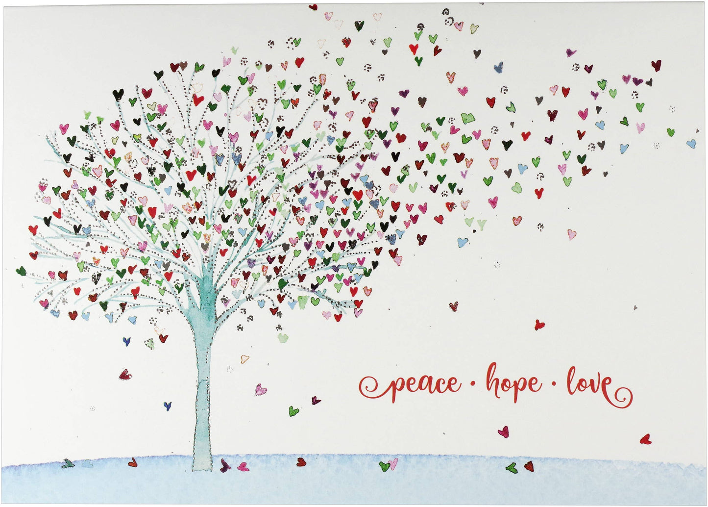 Festive Tree of Hearts Deluxe Boxed Holiday Cards