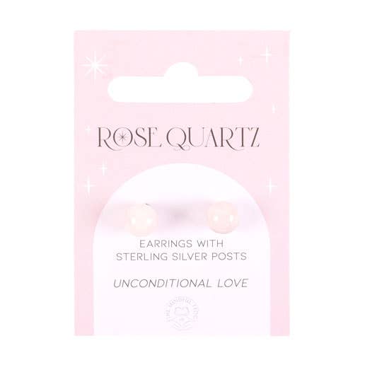 Rose Quartz Semi Precious Crystal Earrings