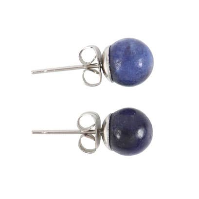 Sodalite Semi Precious Crystal Earrings
