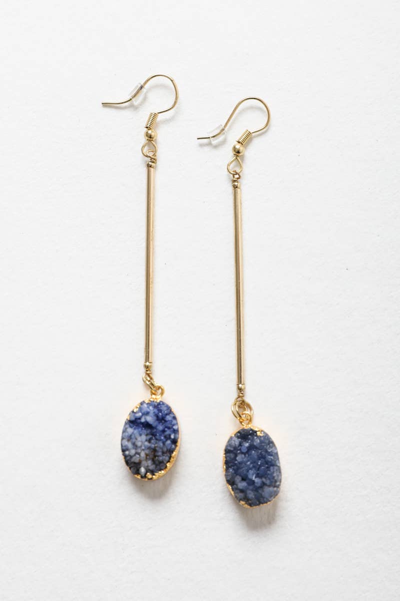 Crystal Gemstone Drop Statement Earrings