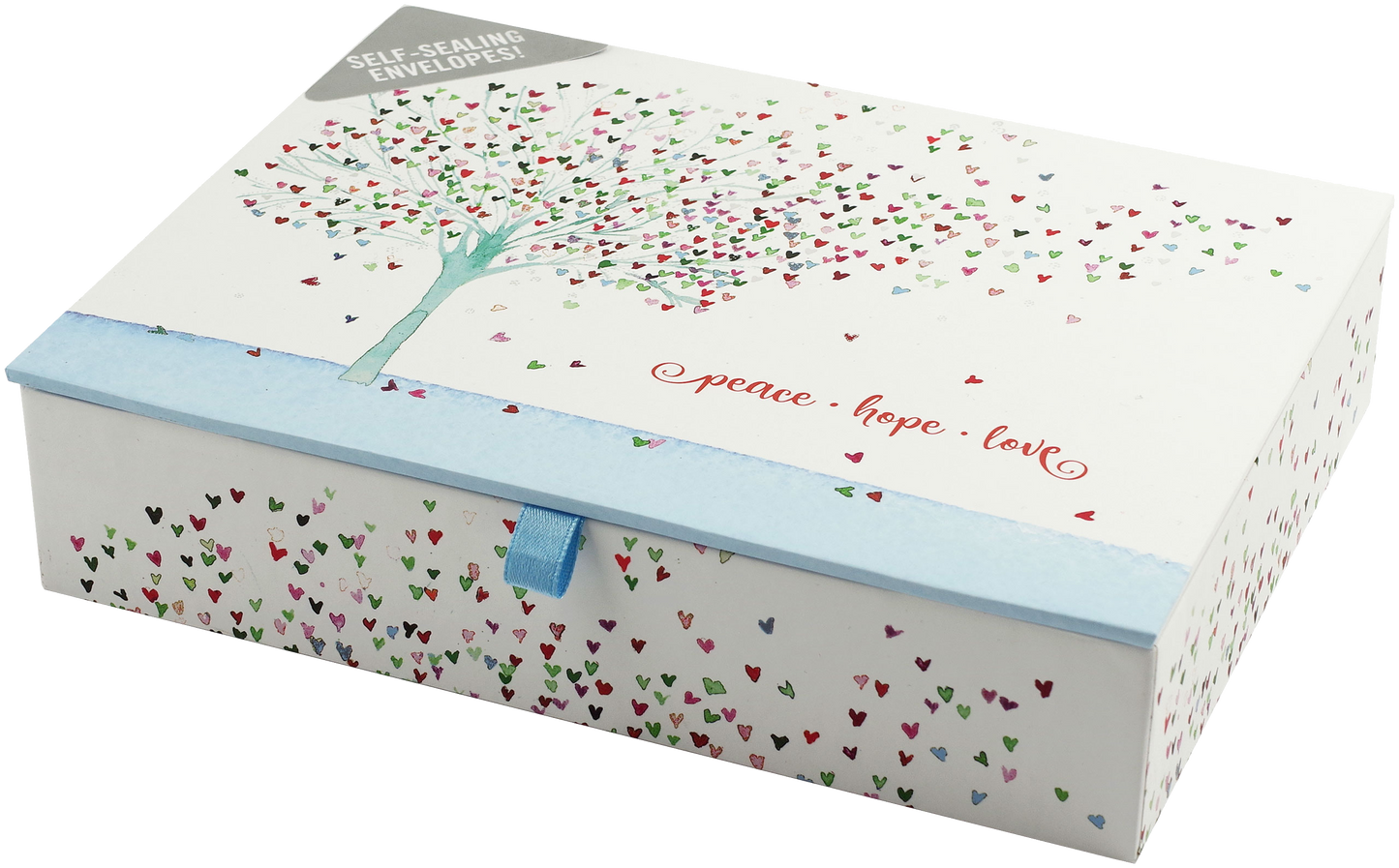 Festive Tree of Hearts Deluxe Boxed Holiday Cards
