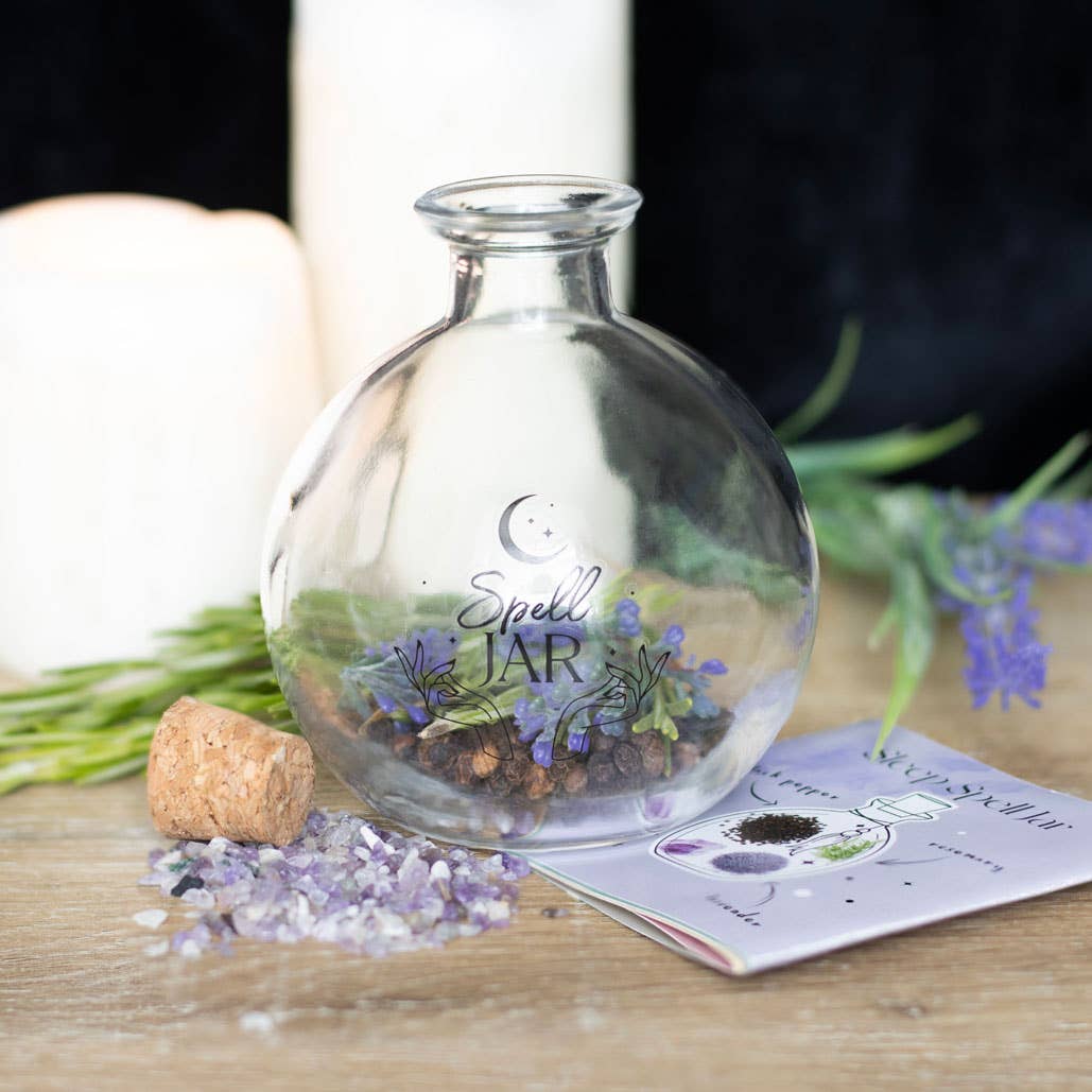 Glass Magic Spell Jar with Recipe Booklet