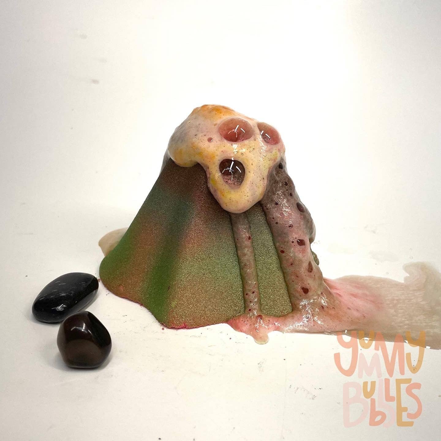 Volcano with Volcano Obsidian Rock inside