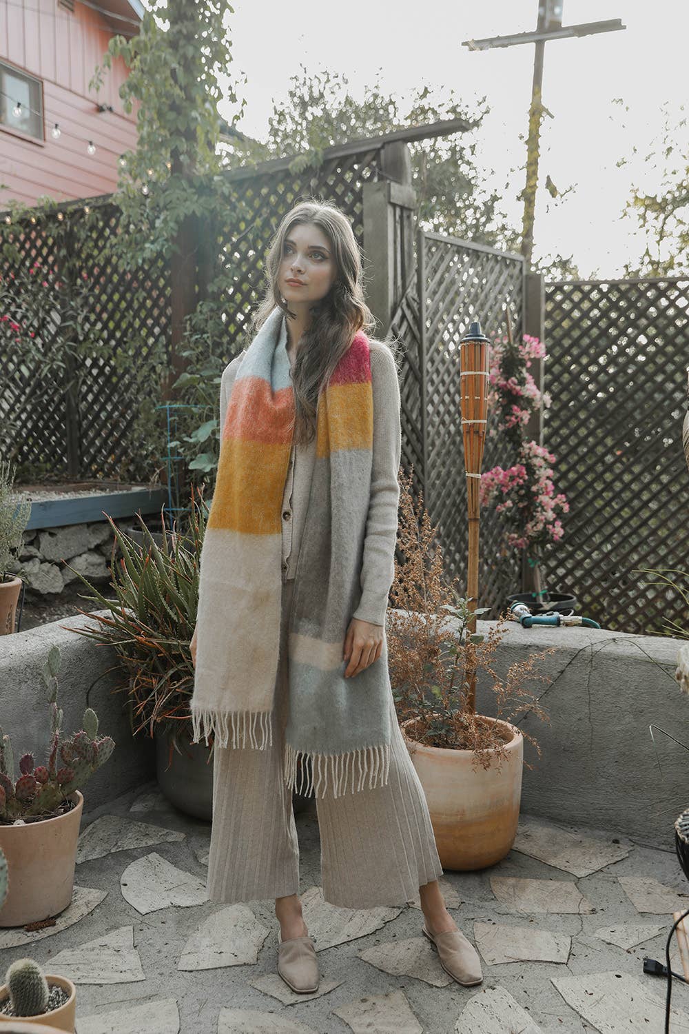 Color Block Soft Scarf
