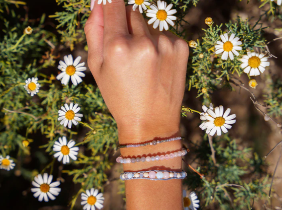 Moonstone and Rose Quartz Wrap Bracelet