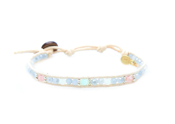 Amazonite and Moonstone Wrap Bracelet