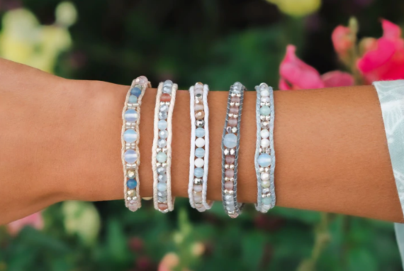 Amazonite and Moonstone Wrap Bracelet