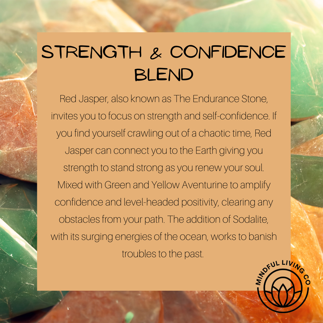 Strength & Confidence Blend with Red Jasper, Sodalite & Green & Yellow Aventurine