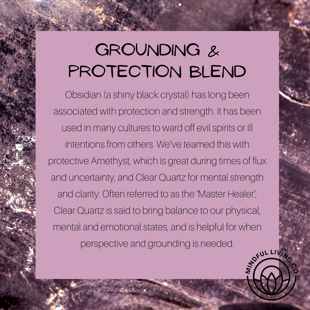 Grounding & Protection Blend with Obsidian & Clear Quartz