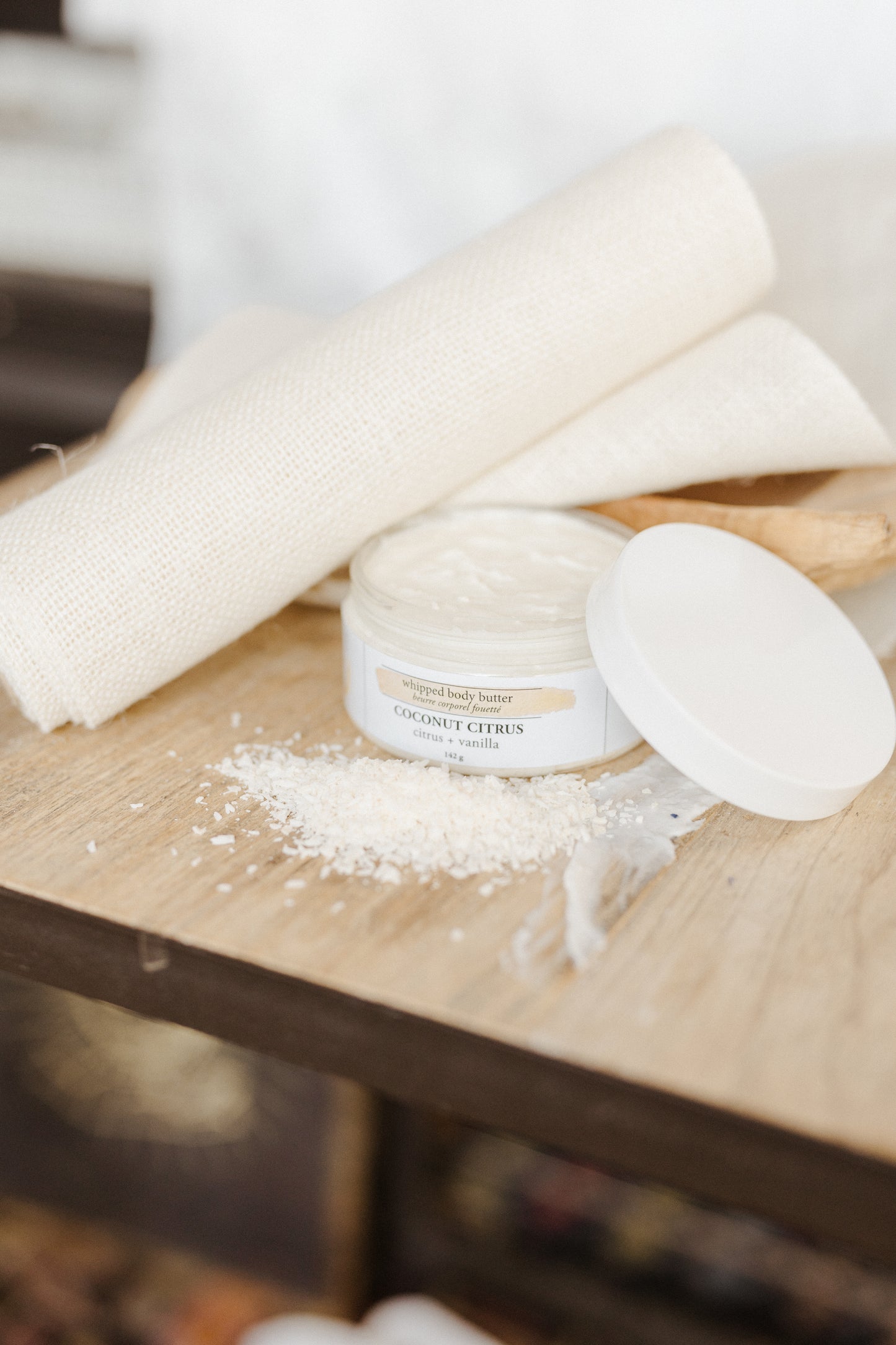bath and body coconut citrus whipped body butter by daylyn, balance by daylyn, newmarket, ontario.