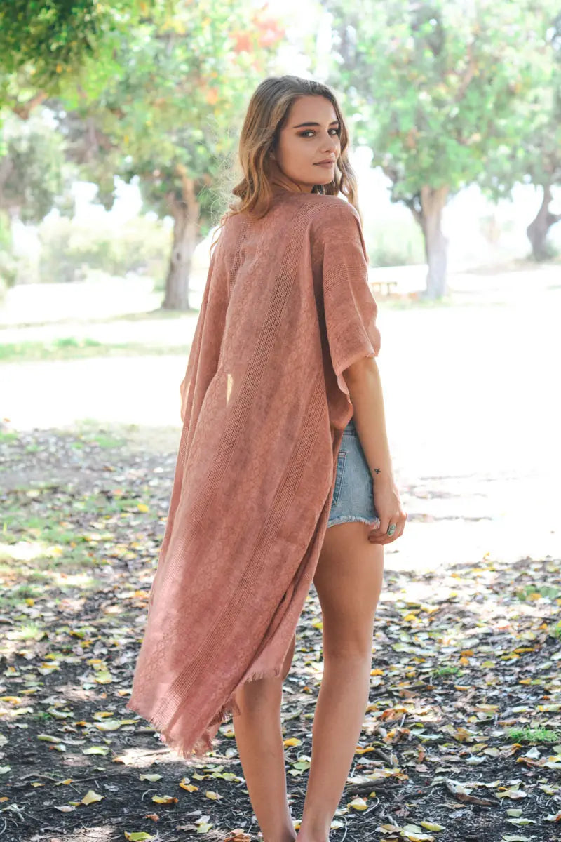 Woven Longline Tribal Kimono