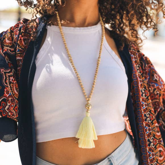 Bohemian Beaded Tassel Necklace