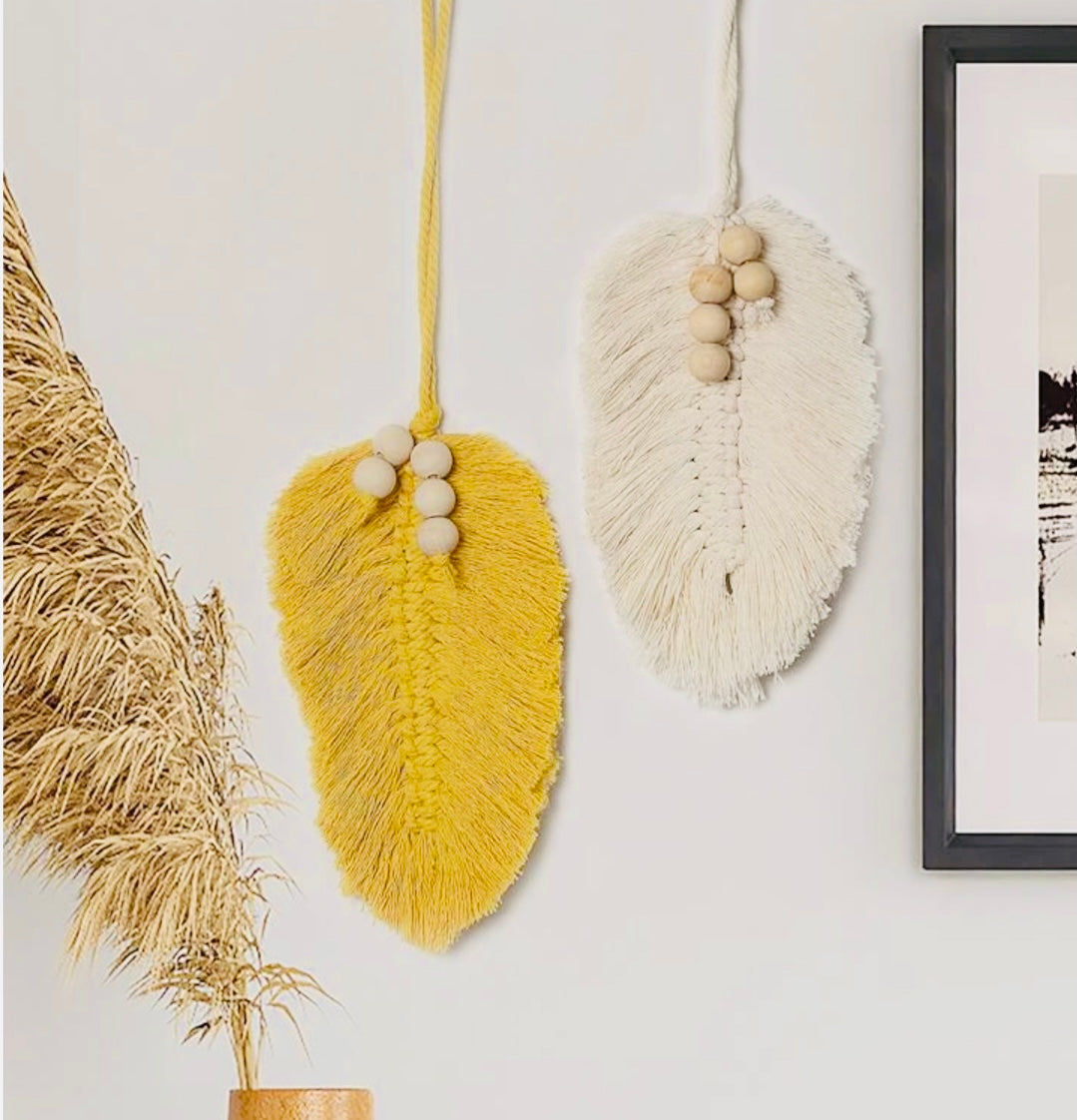 Leaf Braid Wall Decor With Beads
