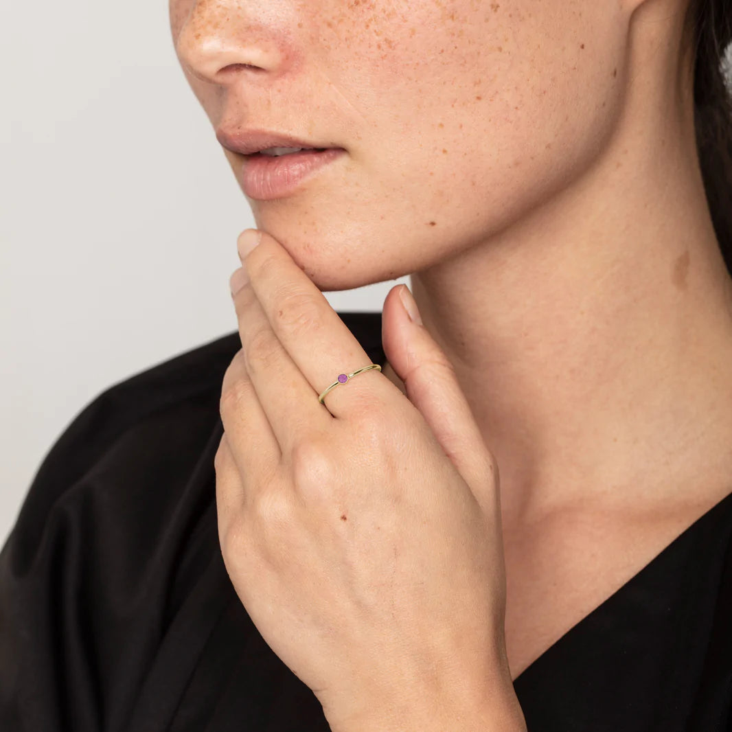 Rose Crystal Stack Ring