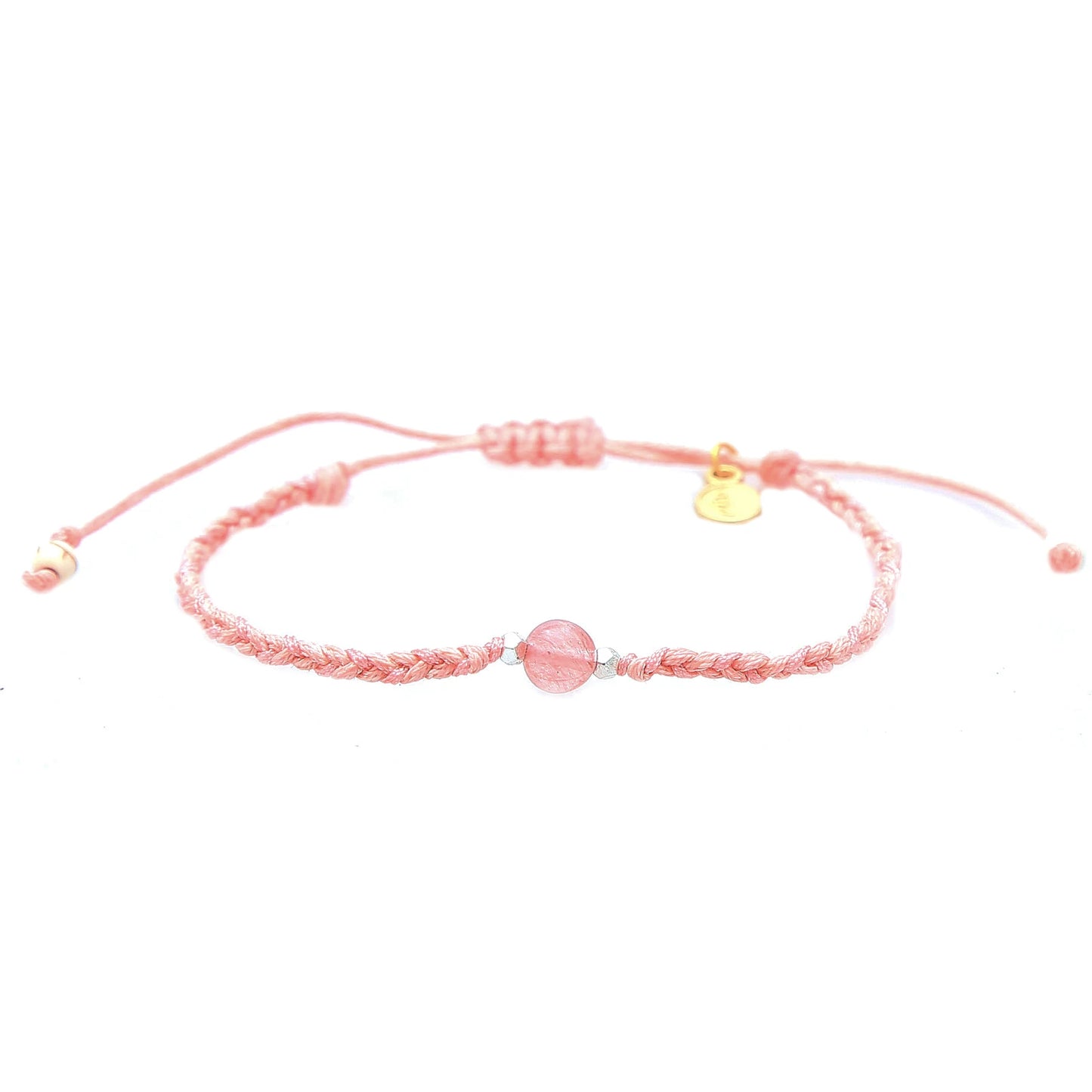 Strawberry Quartz Braided Bracelet