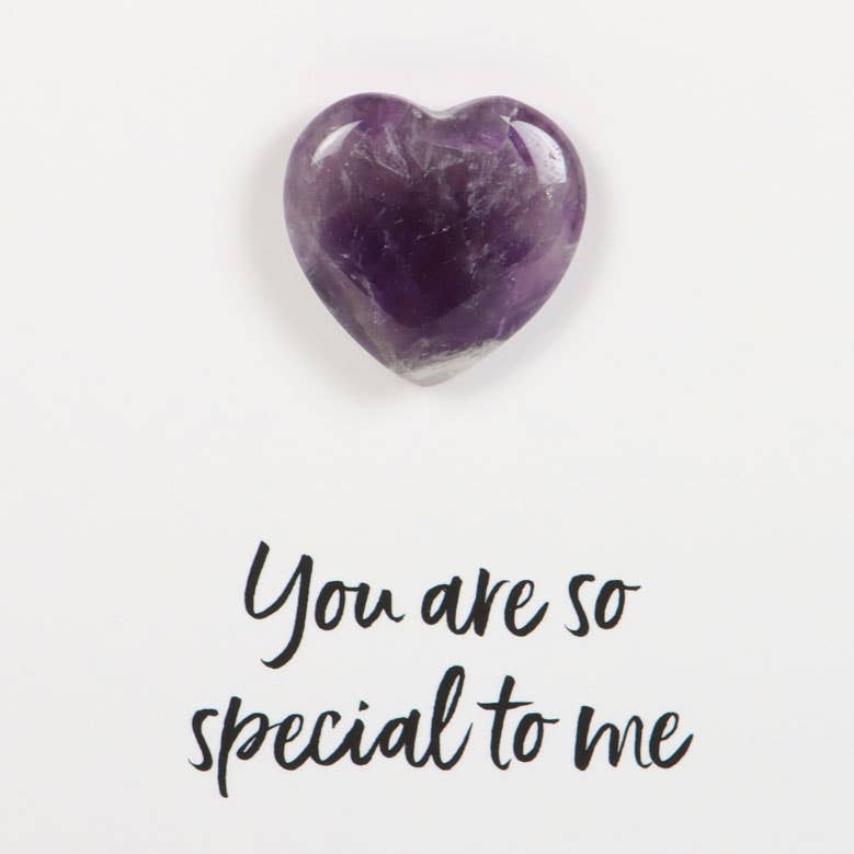 Amethyst Crystal Heart Greeting Card