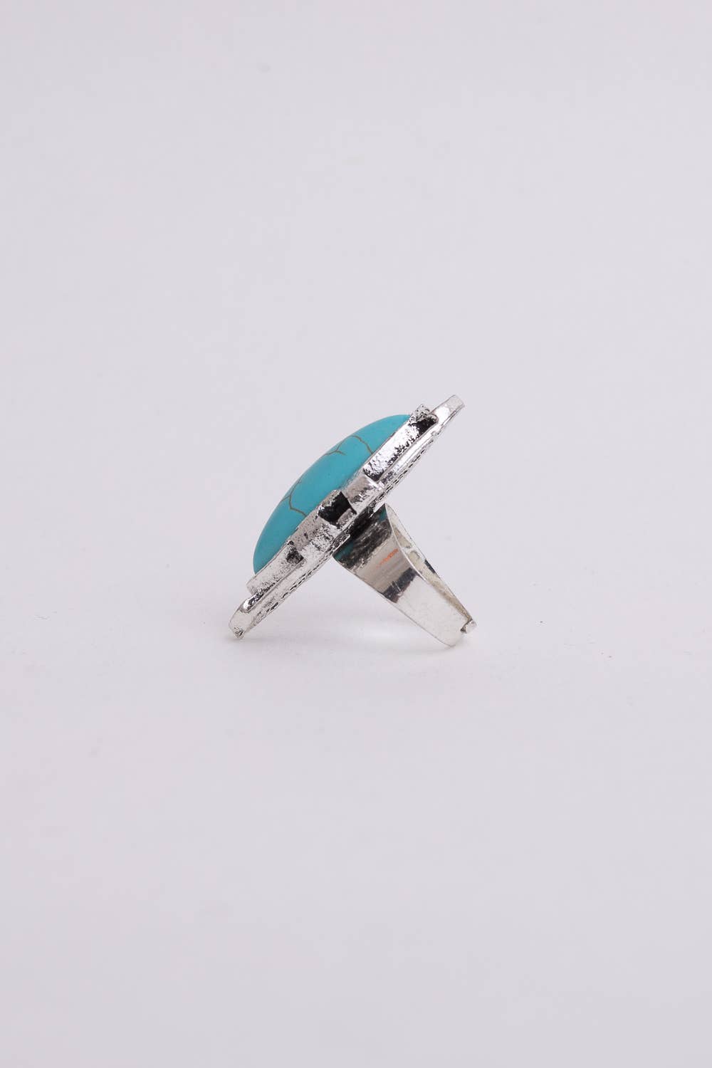 Turquoise Marquis Cut Adjustable Silver Ring