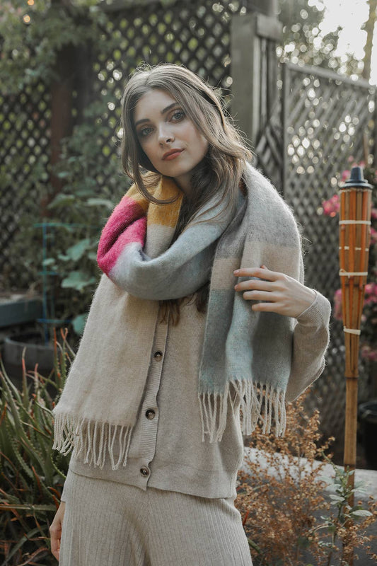 Color Block Soft Scarf