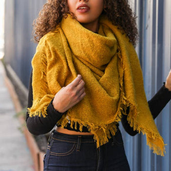 Solid Woven Blanket Scarf