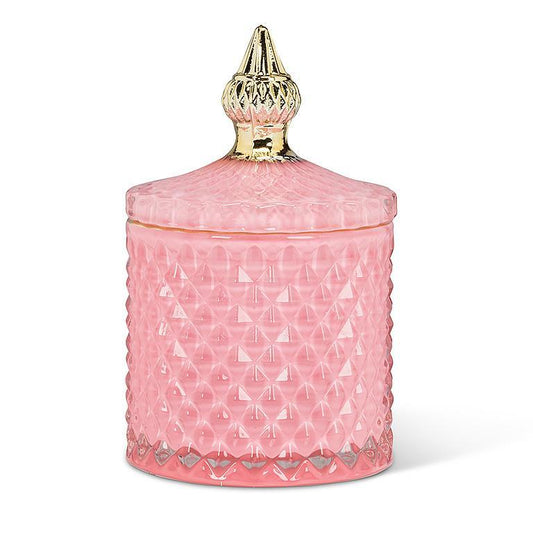 Quilted Covered Jar-Pink