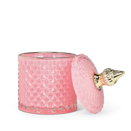 Quilted Covered Jar-Pink