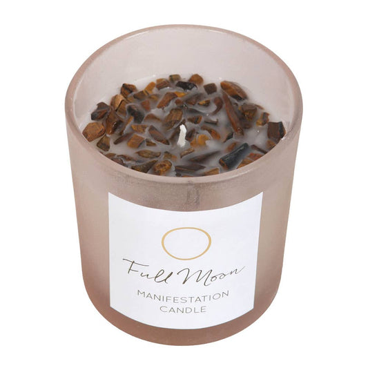 Full Moon Eucalyptus Candle with Tiger's Eye