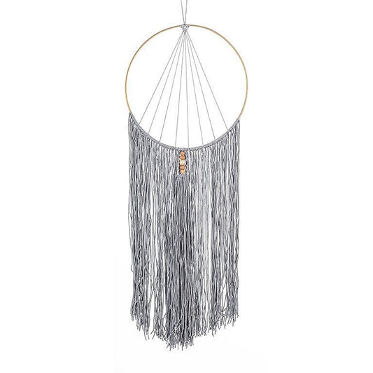 Fringed Dream Catcher-Grey