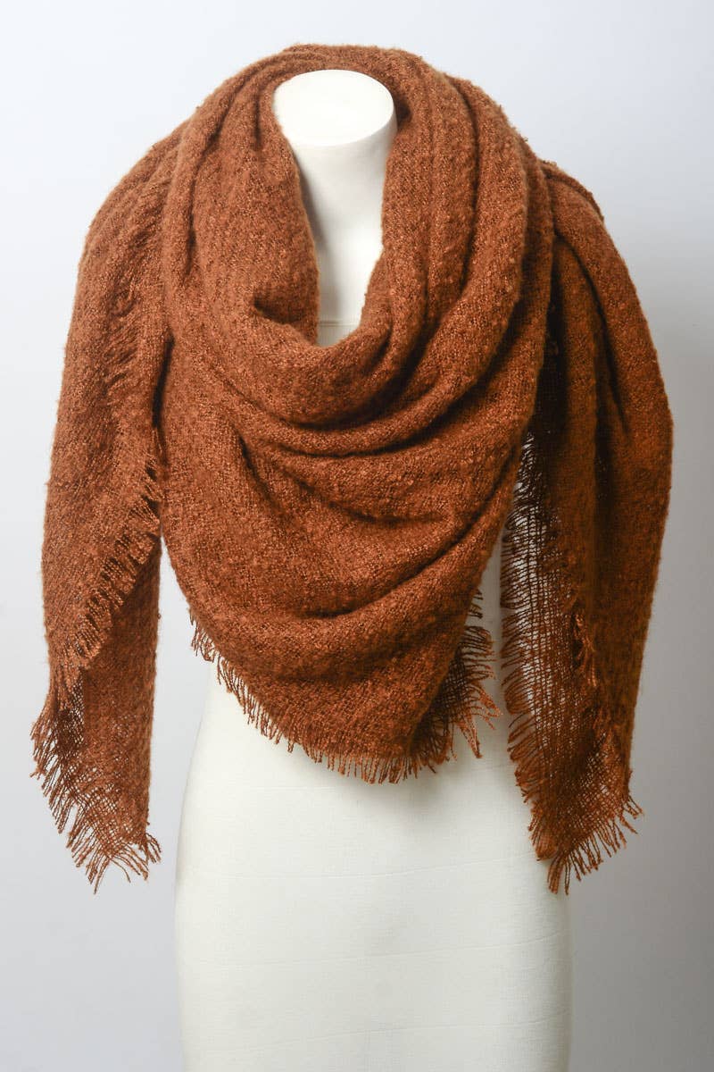 Solid Woven Blanket Scarf