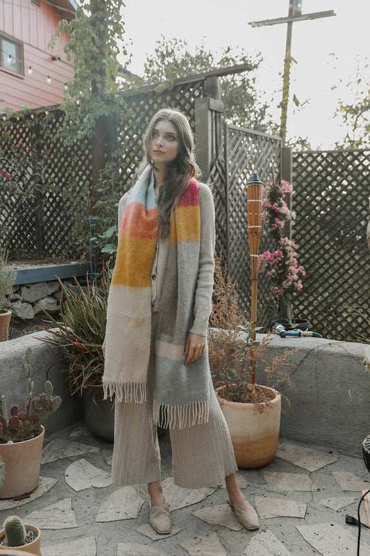 Color Block Soft Scarf