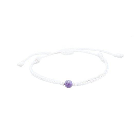 Amethyst Braided Stone Bracelet