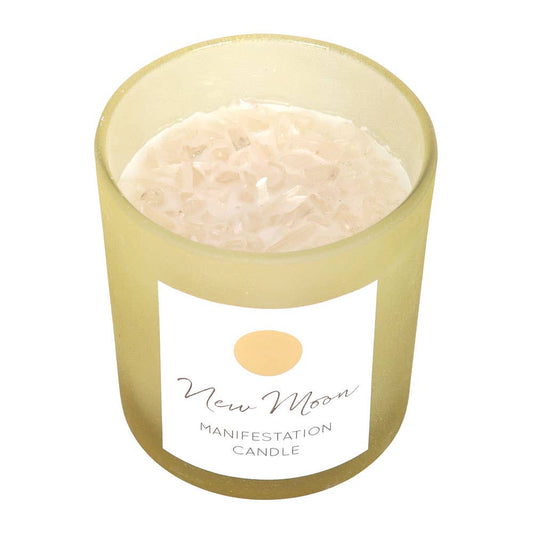 New Moon Wild Orange Candle with Clear Quartz