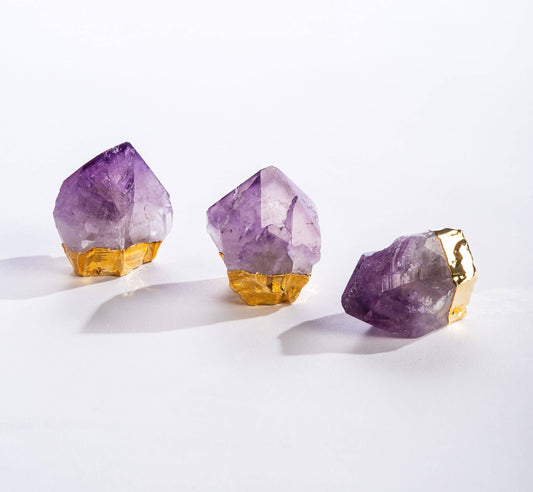 Gold Gilded Natural Standing Amethyst Points