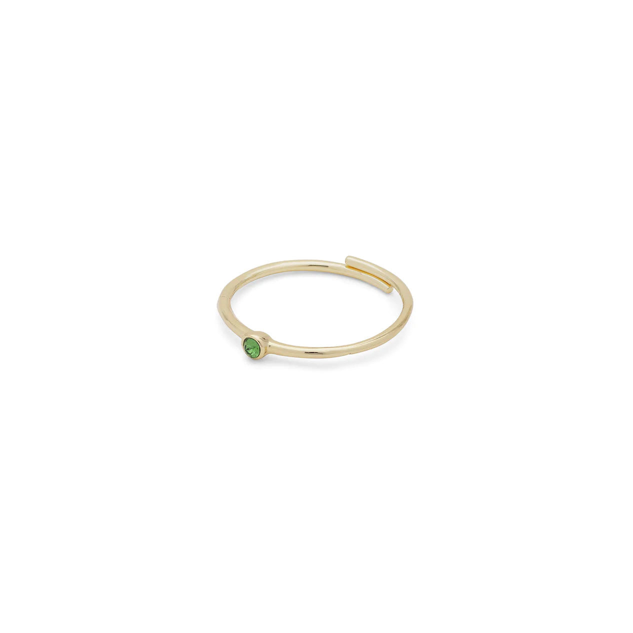 Green Crystal Stack Ring