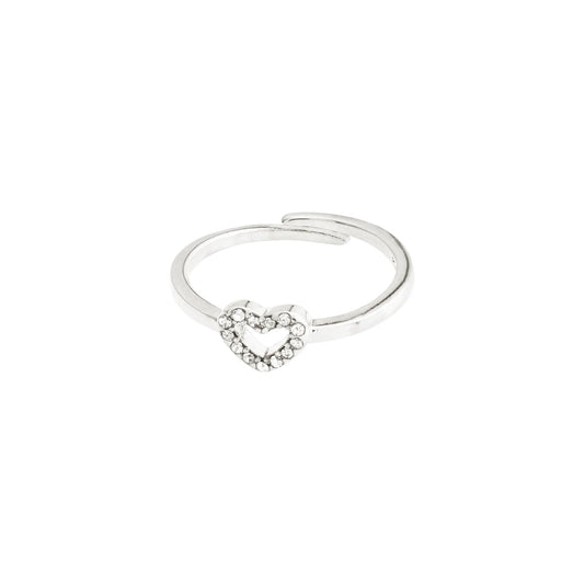 Lulu Crystal Heart Ring-Silver