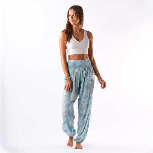 White Mandala Lace  Harem Pants