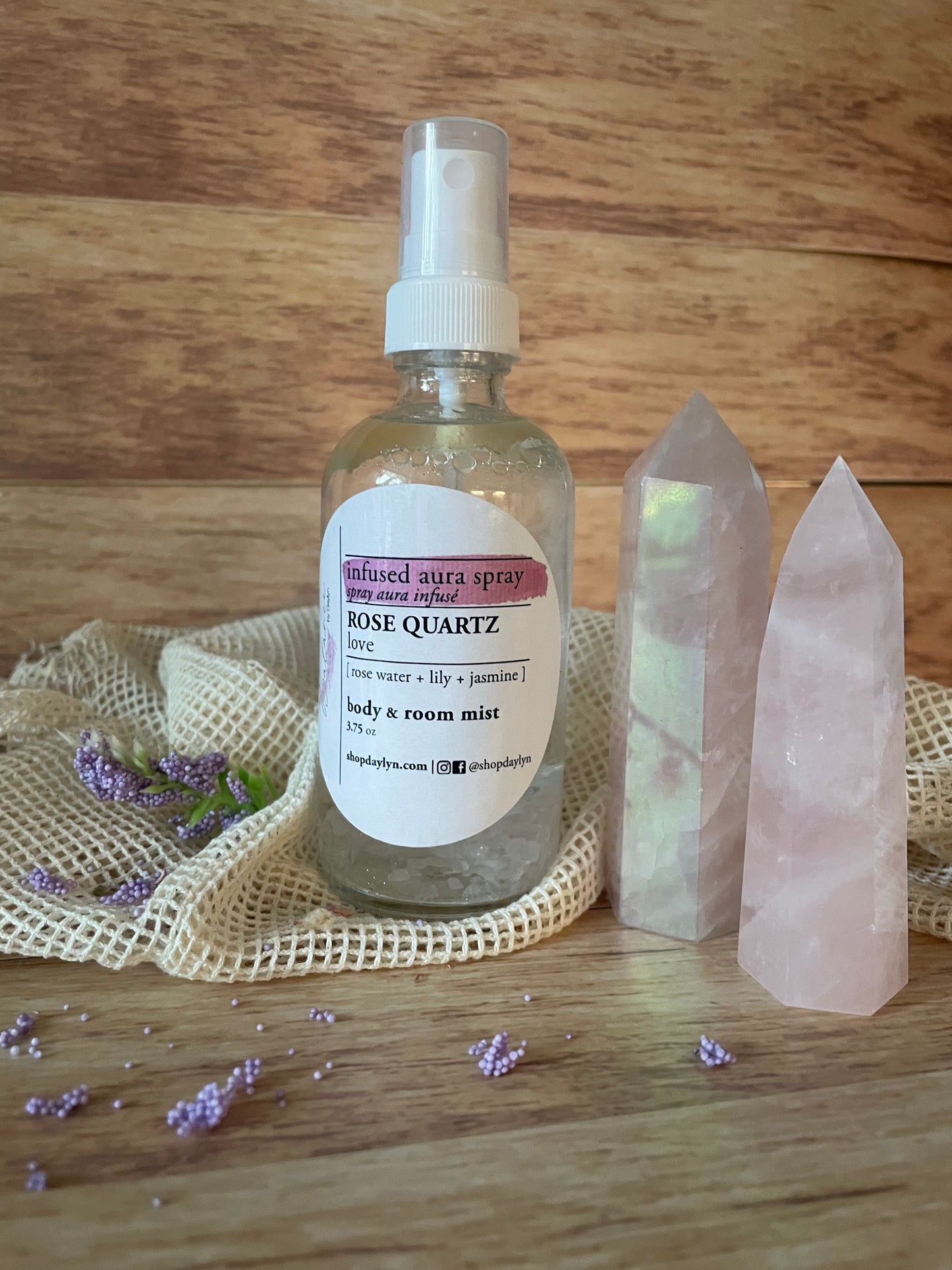 infused aura setting spray and body mist with lily jasmine and rose