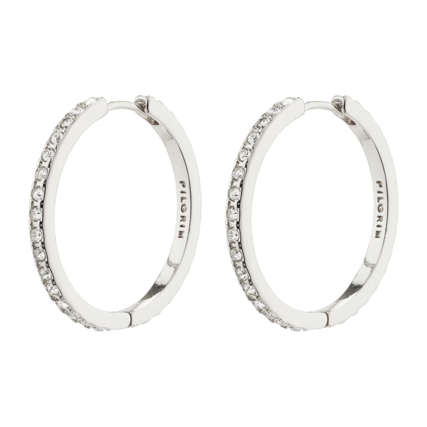 Be Crystal Hoop Earrings-Silver