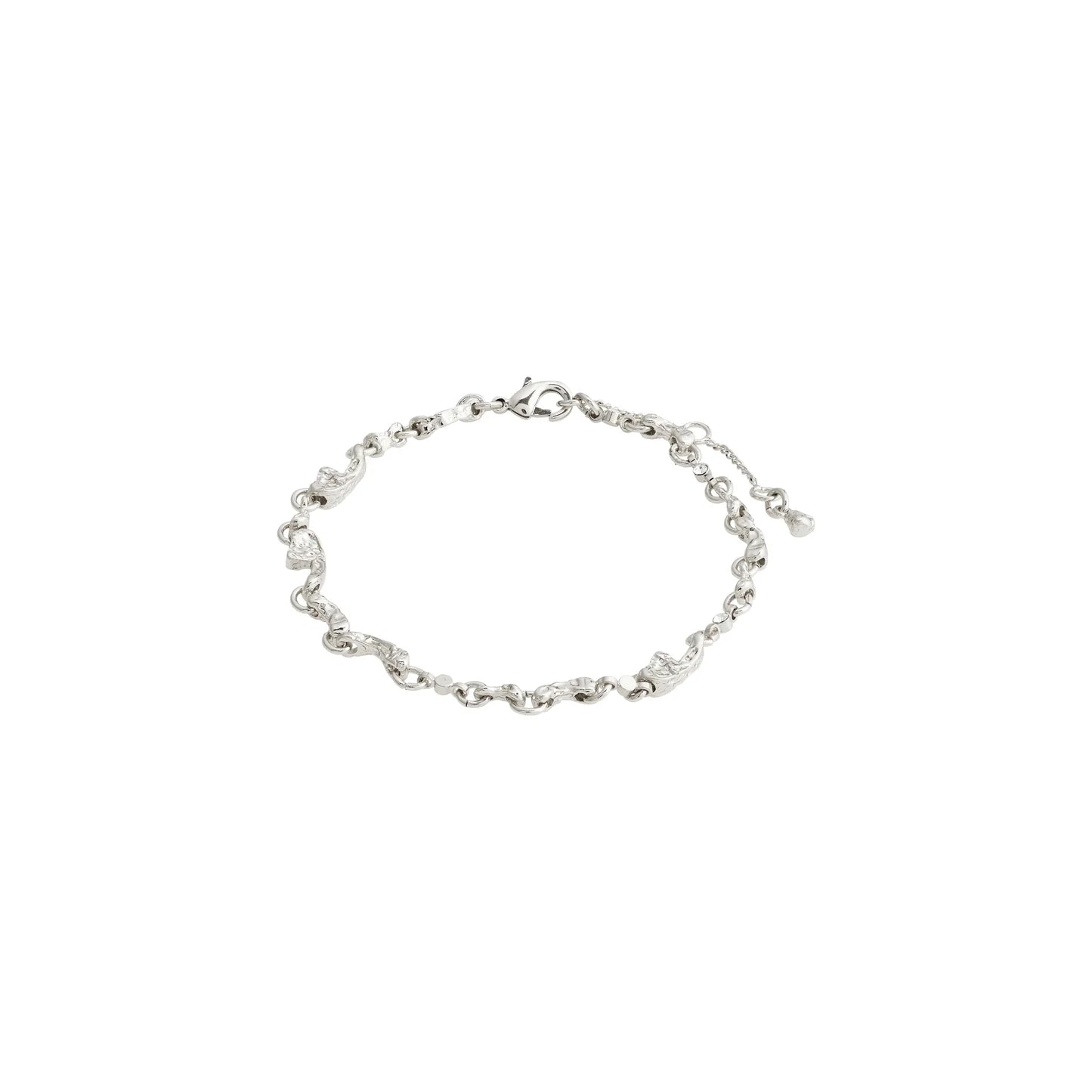 Hallie Organic Shaped Bracelet-Silver