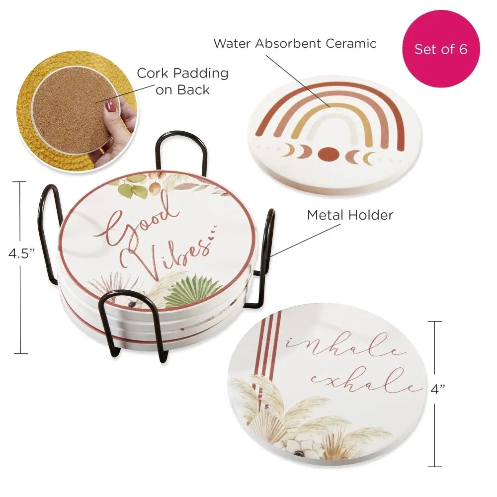 Boho Ceramic Coasters