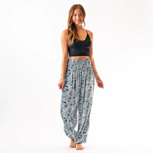 Santa Barbara Grey and White Harem Pants