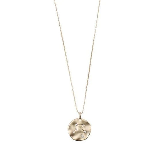 Zodiac sign: Libra Gold-plated necklace with a zodiac pendant 40 cm chain + 9 cm extension chain Lead and nickel free Made from minimum 75% recycled materials