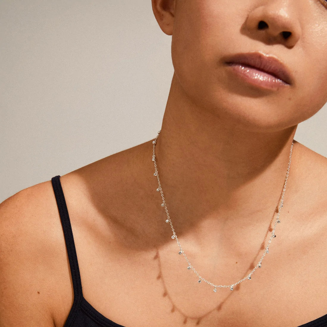 Maja Crystal Drops Silver Necklace