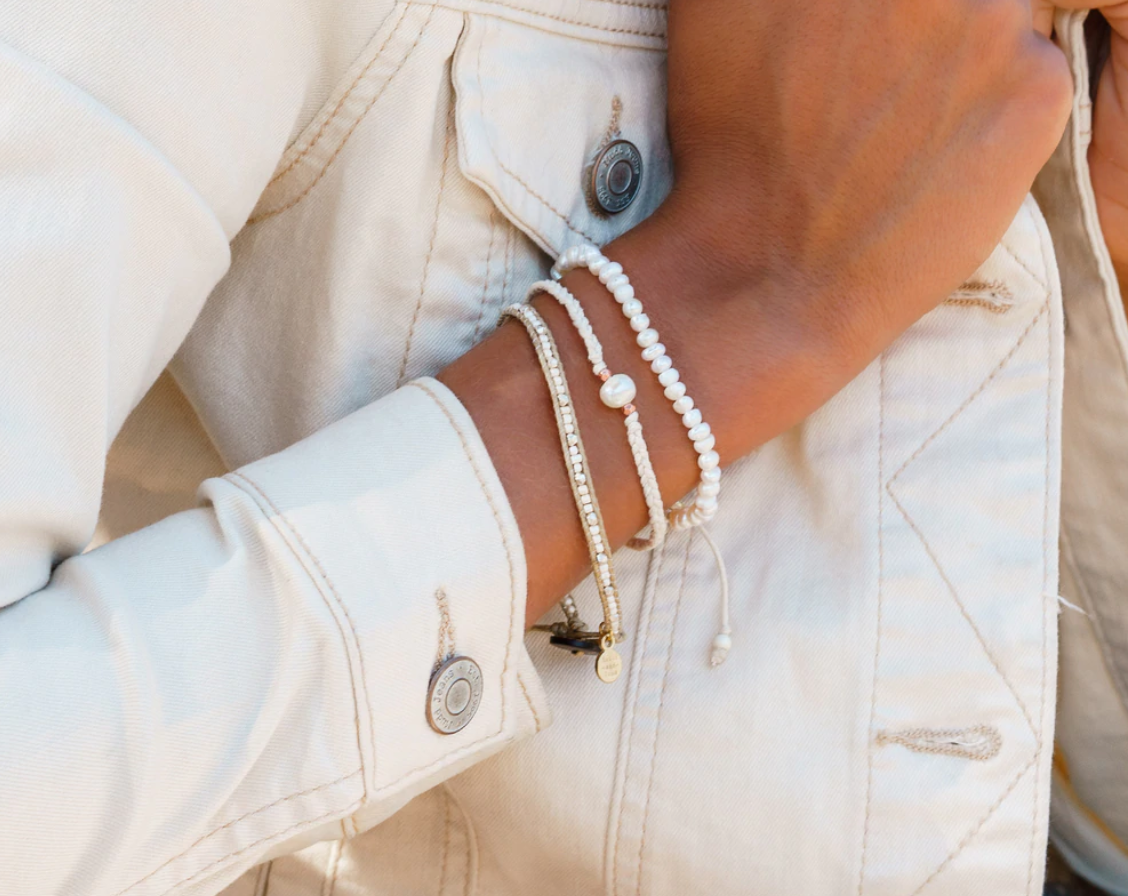 Pearl Braided Stone Bracelet
